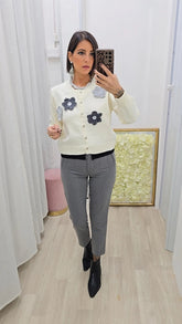 Cardigan Fiorellino Bianco